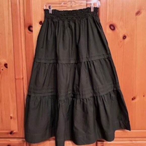 Anthropologie Somerset Maxi Skirt in Army Green   Size Petite Small - Picture 7 of 7